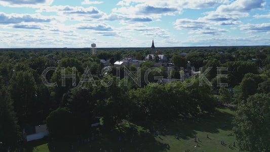 Sideways Aerial of Craig Street Cemetery and Perth Landmarks With Construction