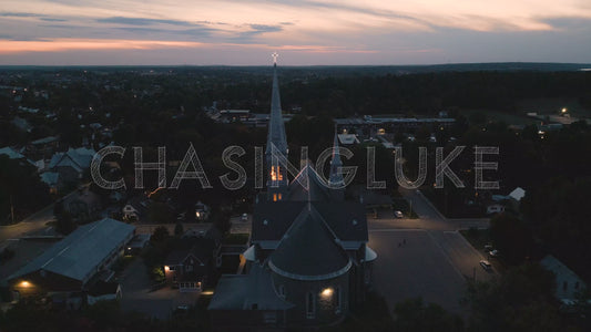 Evening Flyover From St. Joseph’s Church Towards Arnprior District High School
