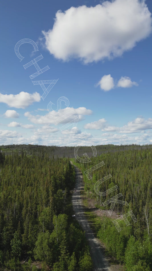 Drone Rising Over Access Road to Bluefish Facility NWT