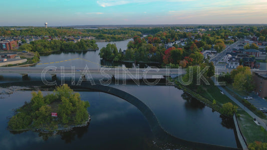 Early Autumn Pass Along Madawaska Blvd Bridge With Cyclist, Arnprior