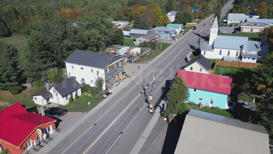 Ascending Drone Shot East on Highway 62, Maynooth