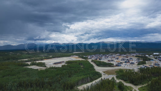 Whistle Bend Neighbourhood Construction, Rainy Hyperlapse Drone Video