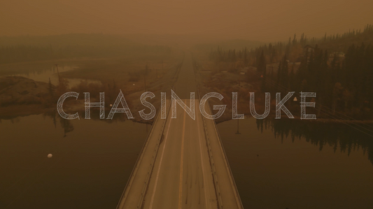 Pullback Over Yellowknife River Bridge on Ingraham Trail in Wildfire Smoke