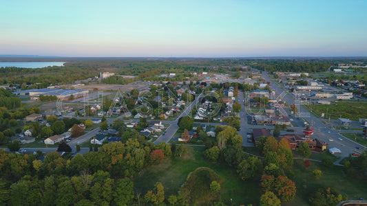 Early Evening Flyover Toward Arnprior’s 3rd Avenue and Bridge Street