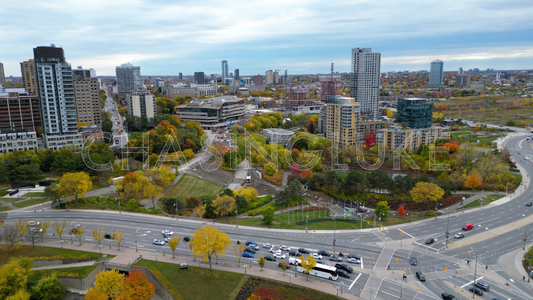Drone Toward Fleet Street Pumping Station & Ādisōke in Fall