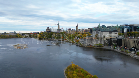 Partial Orbit Over Richmond Landing Revealing Parliament & Downtown Ottawa