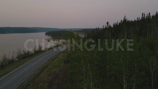 Rising Drone Shot of Ingraham Trail Beside Smoky Madeline Lake